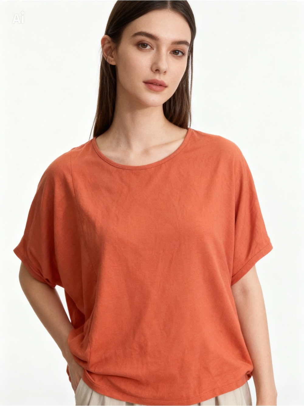 Athleta Women's Orange Crewneck Top